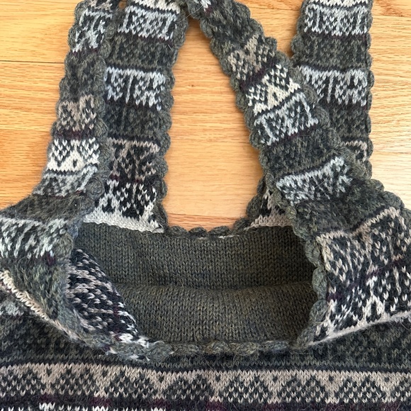 Hobo Boho Sweater Tote Bag Indigenous Weave Wool Alpaca - Picture 4 of 12